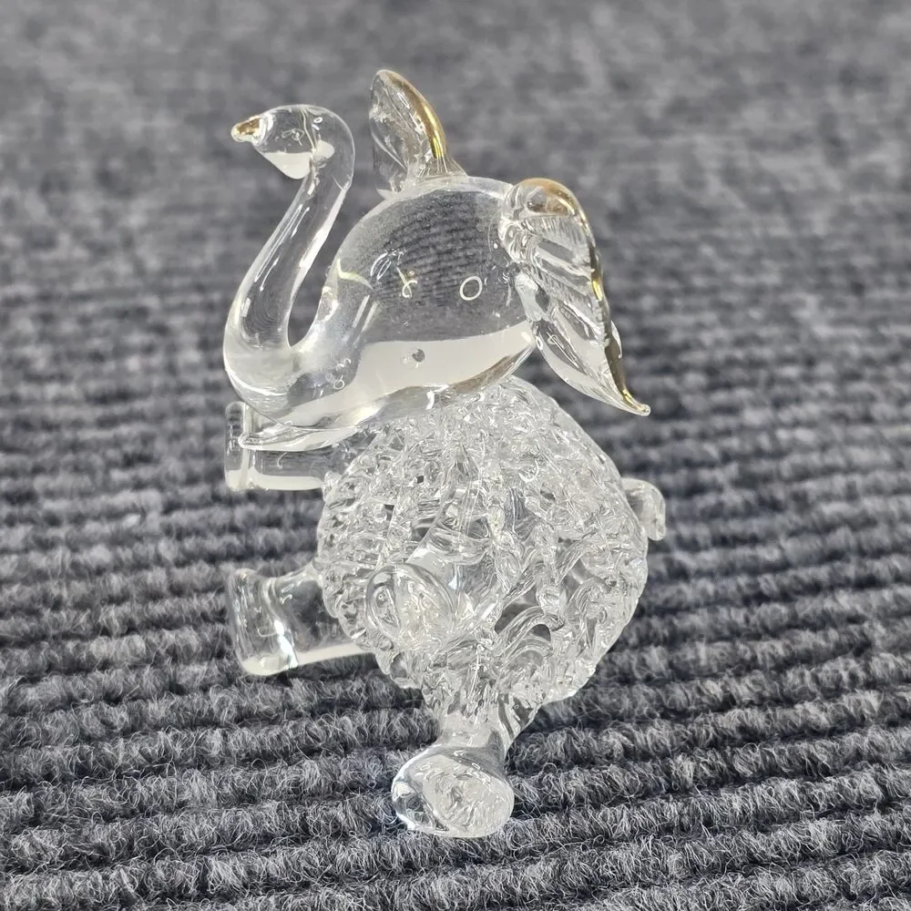Miniature Elephant Glass Figure Sculpture Pier 1 Imports Keyara 2.5 Inches